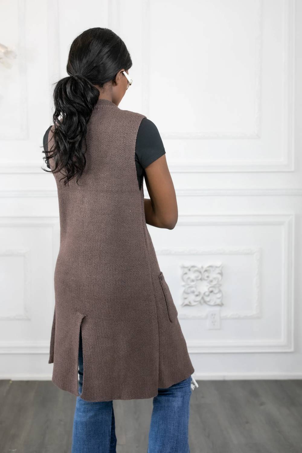 Surelymine - Perfect Vision Sleeveless Collar Sweater Vest