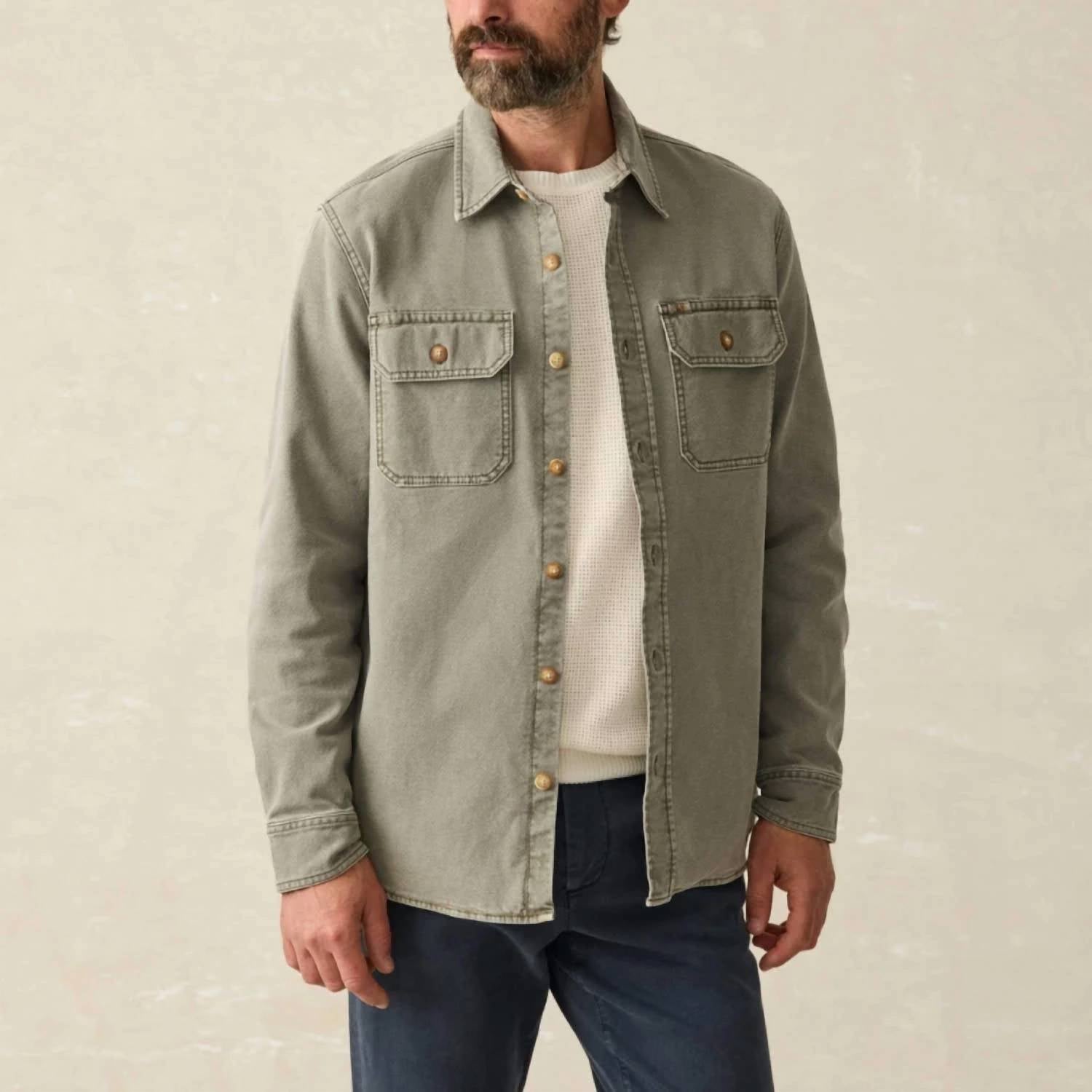 Faherty - Sunwashed Canvas CPO Shirt Jacket