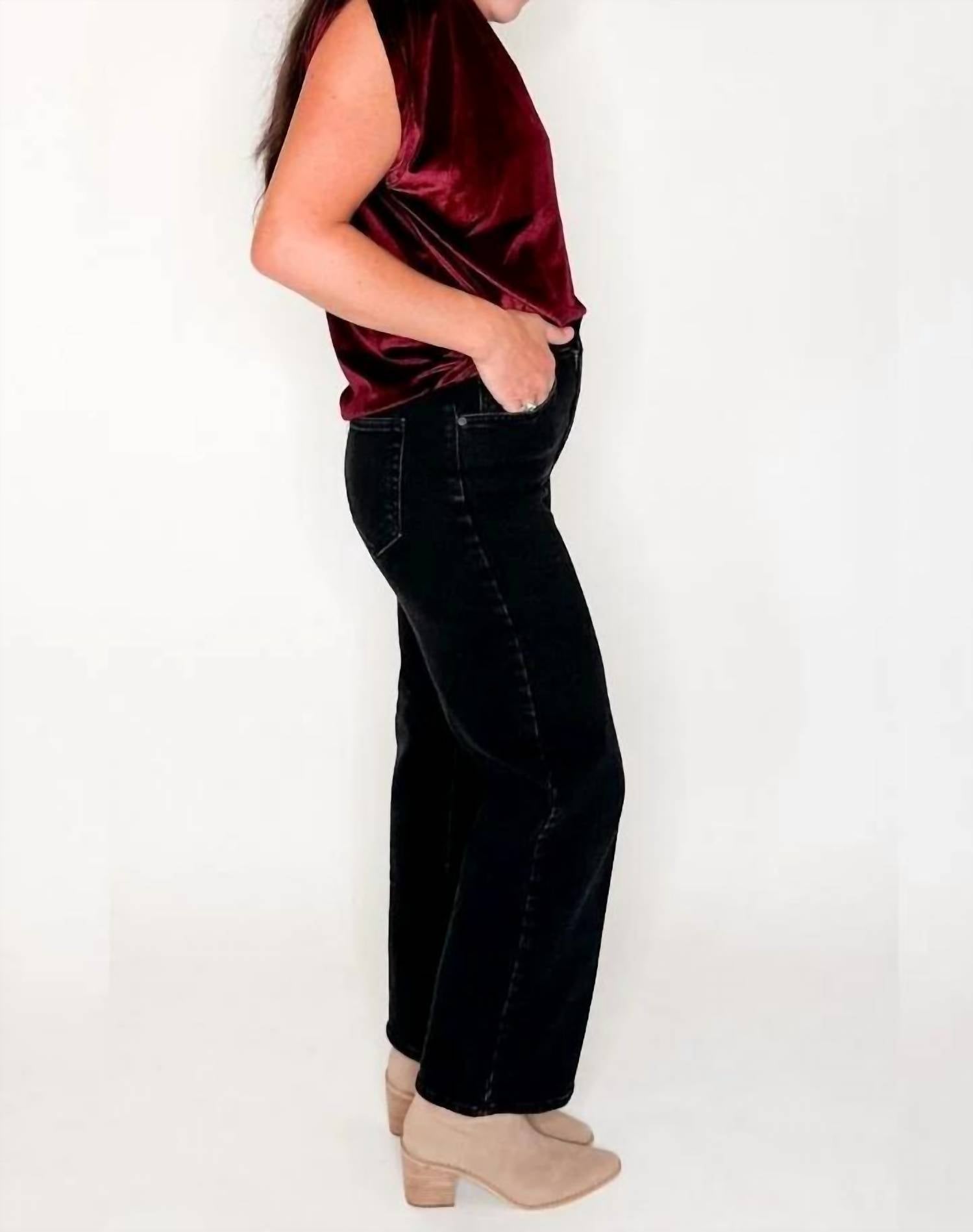 Amaryllis - Velvet Ruched Shoulder Tee