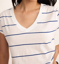 Z Supply Women's Striped Modern V Neck Top in oceanside - men's t-shirt - view 4