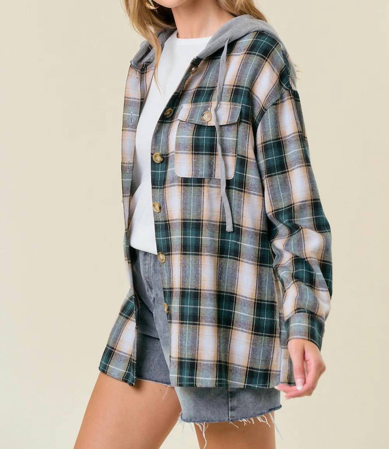 Doe And Rae - Women’s Hooded Shirt Jacket