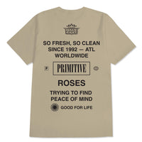 Primitive Unisex - Outkast Stripes T-shirt in sand - men's t-shirt - detail view