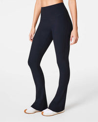 Spanx Micro Flare Leggings Pant in very black - women's pants - detail view