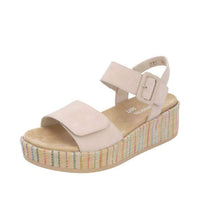 Remonte Women's Platform Sandal in beige multi - women's sandal