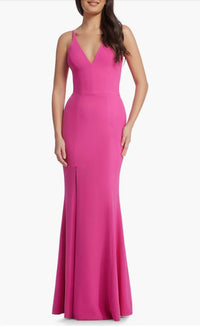 Dress The Population - Iris Slit Crepe Gown