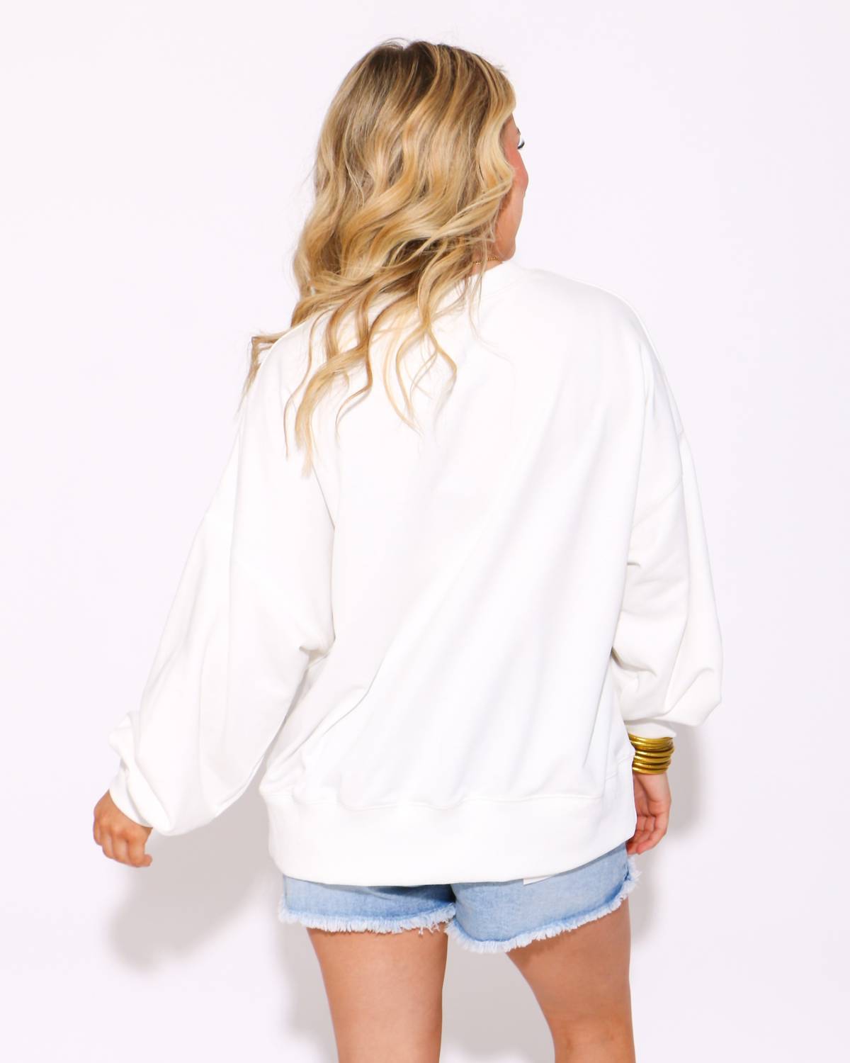 Peach Love To Dye For Easter Egg Top in white - women's sweater - alternate view