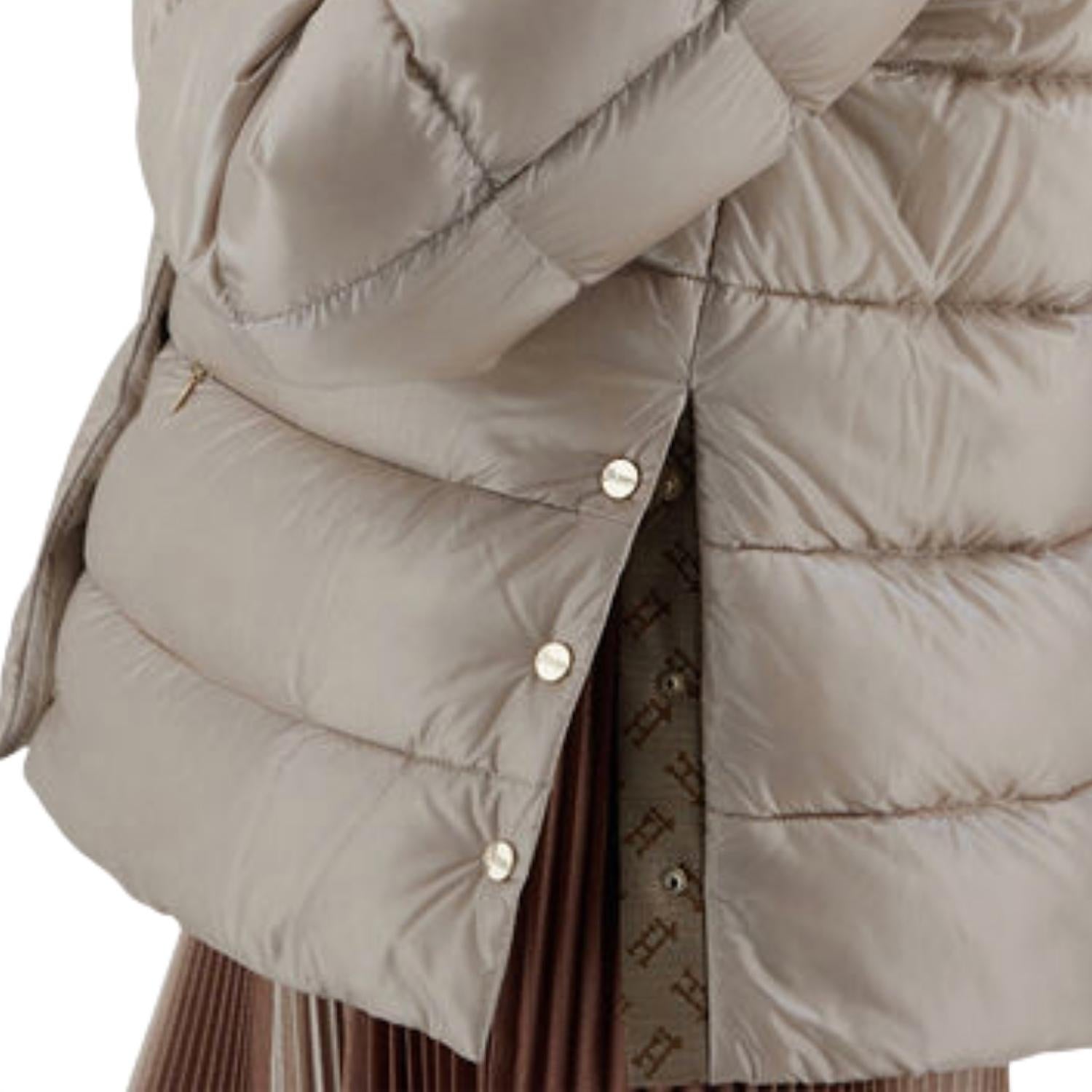 Herno Ultralight Nylon Cape Jacket in chantilly - women's jacket - detail view