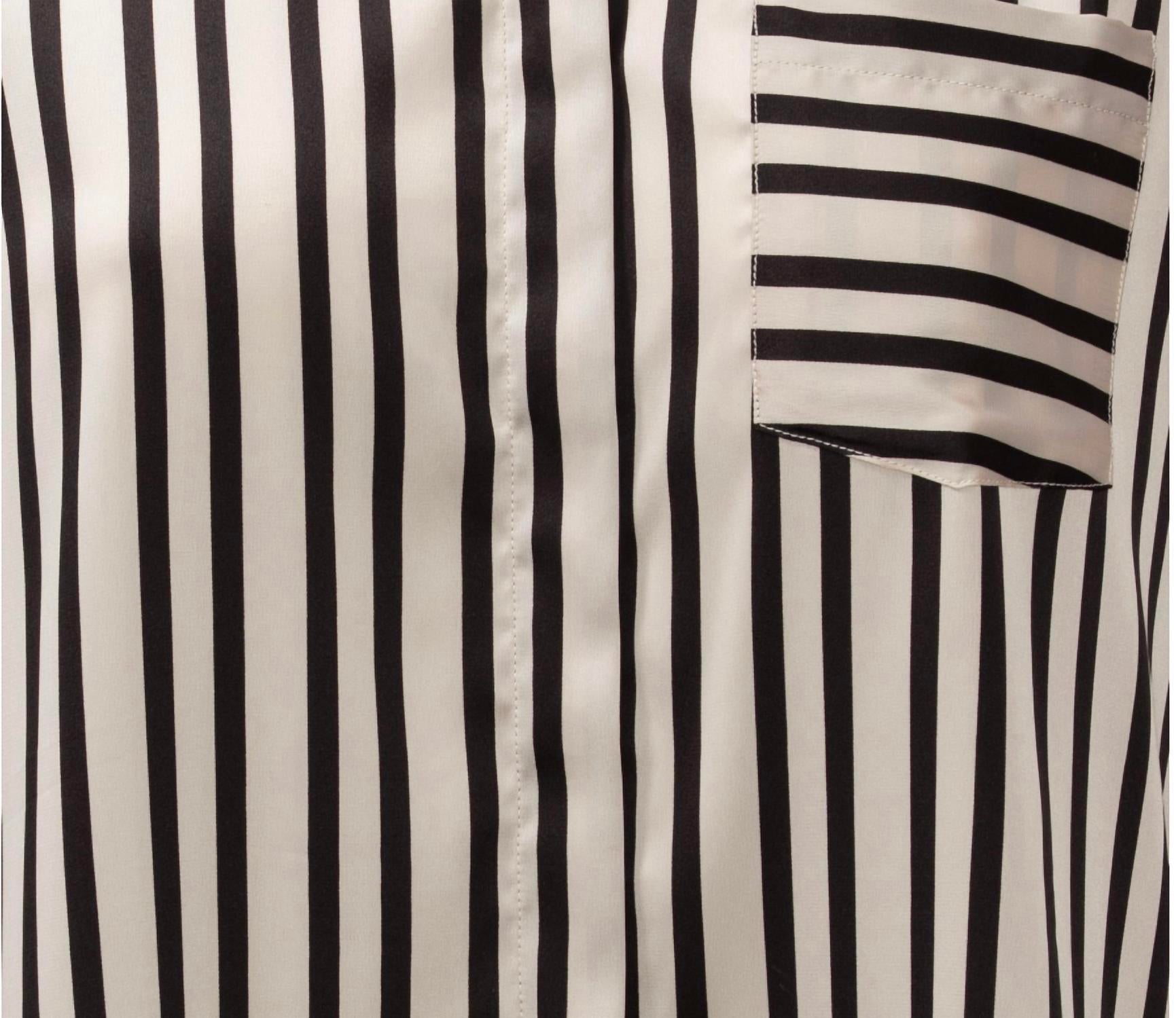 Karmamia MASON COLLARED SHIRT in black stripe - women's blouse - view 5