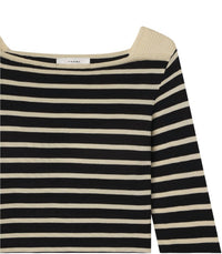 Frame - Women's Boat Neck Striped Long Sleeve Sweater