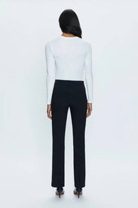 PISTOLA Diana Mid-rise Front Slit Trouser in black - women's jeans - detail view
