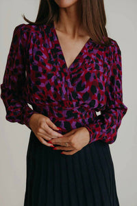 LAROQUE Avery Top in paint stroke - women's blouse - view 5