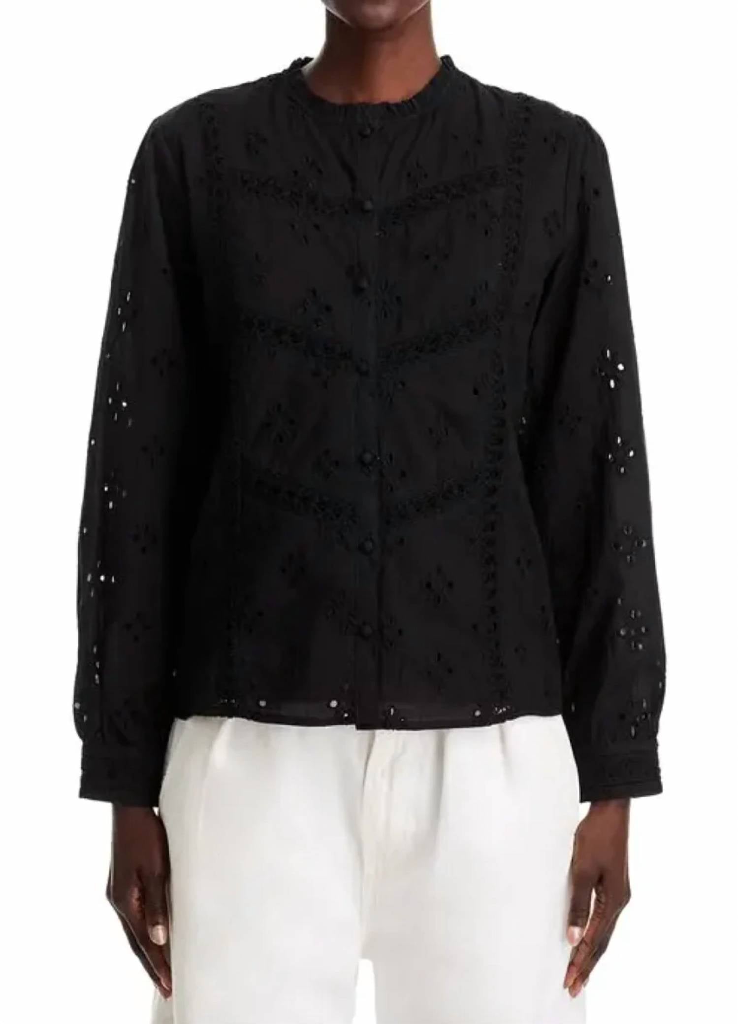 Koko + Mason - Long Sleeve Eyelet Top