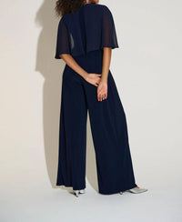 Joseph Ribkoff - Ruched Flutter Cape Sleeve Jumpsuit