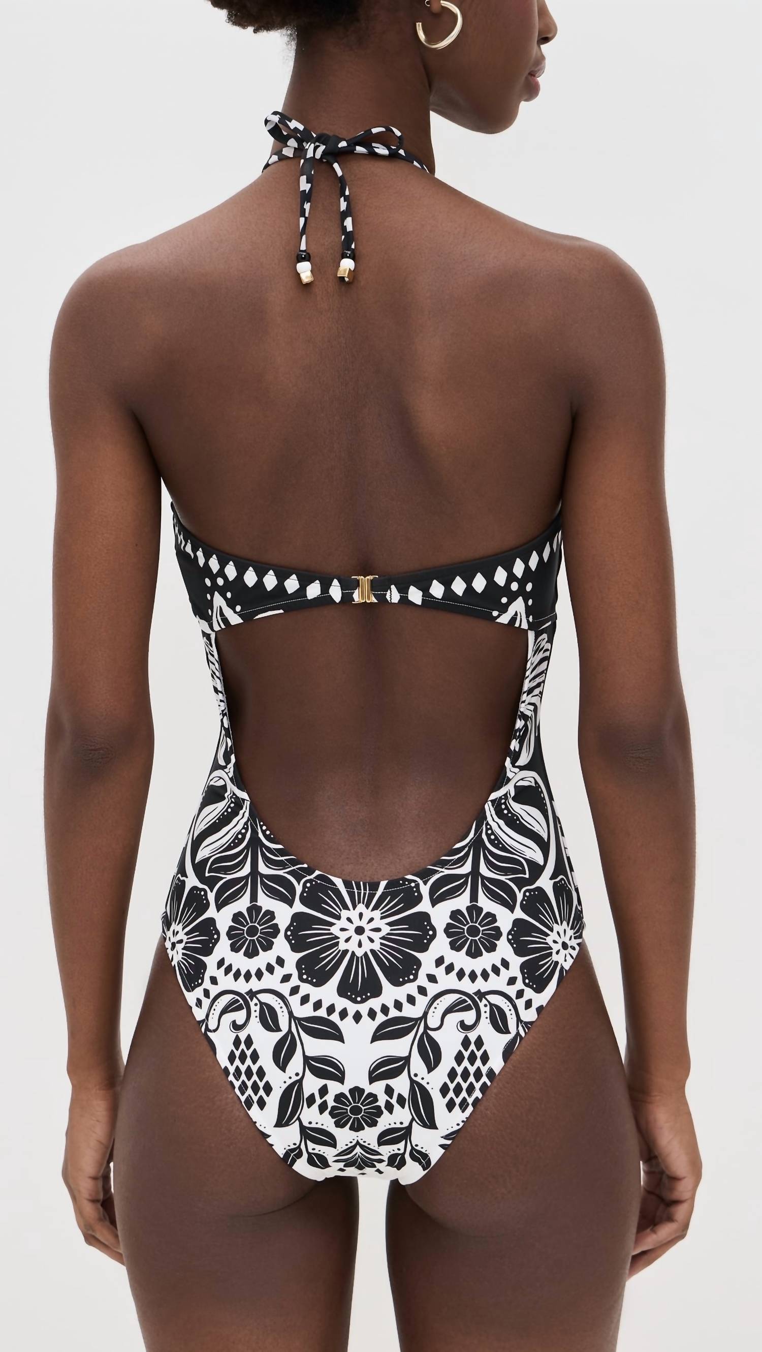 Farm Rio - Flowers Leopards Halterneck Swimsuit