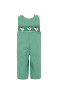 Petit Bebe - Boy's Santa Smocked Gingham Long Jon Jon
