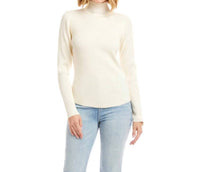 Karen Kane Ribbed Turtleneck Sweater in cream - women's sweater