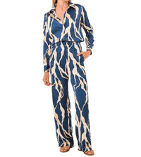 Misa Los Angeles Celine Satin Top in vertical abstract - women's shirt - view 4