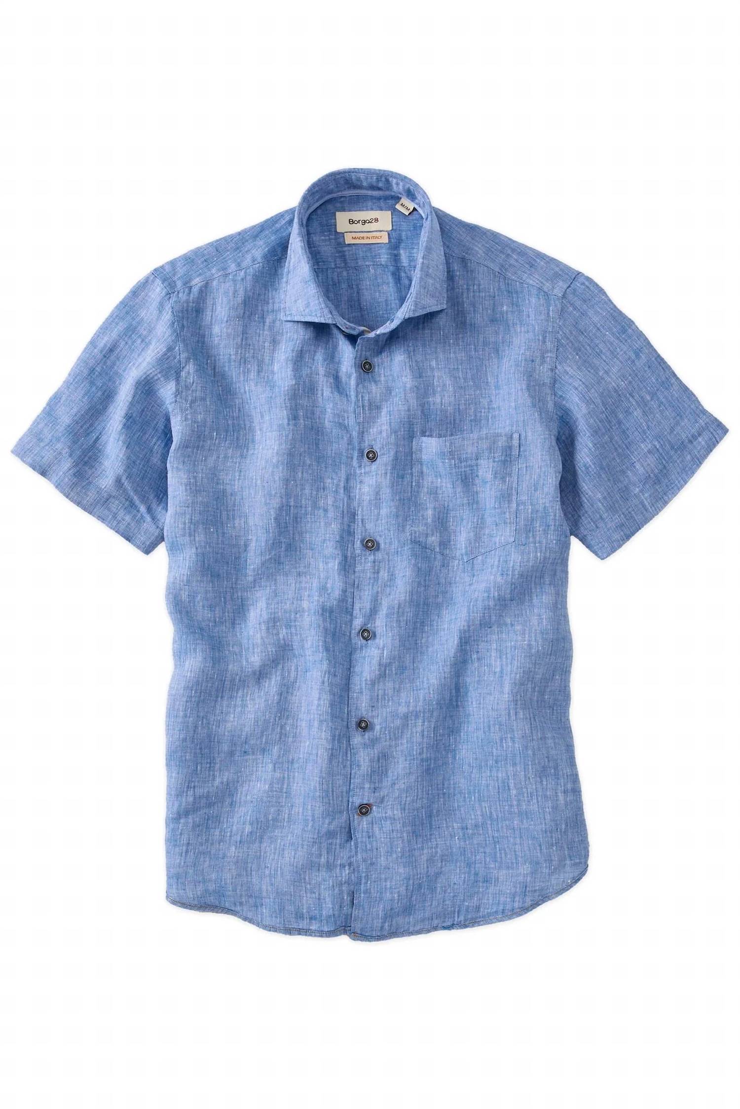 Borgo28 - Men's Italian Linen Short Sleeve Sport Shirt