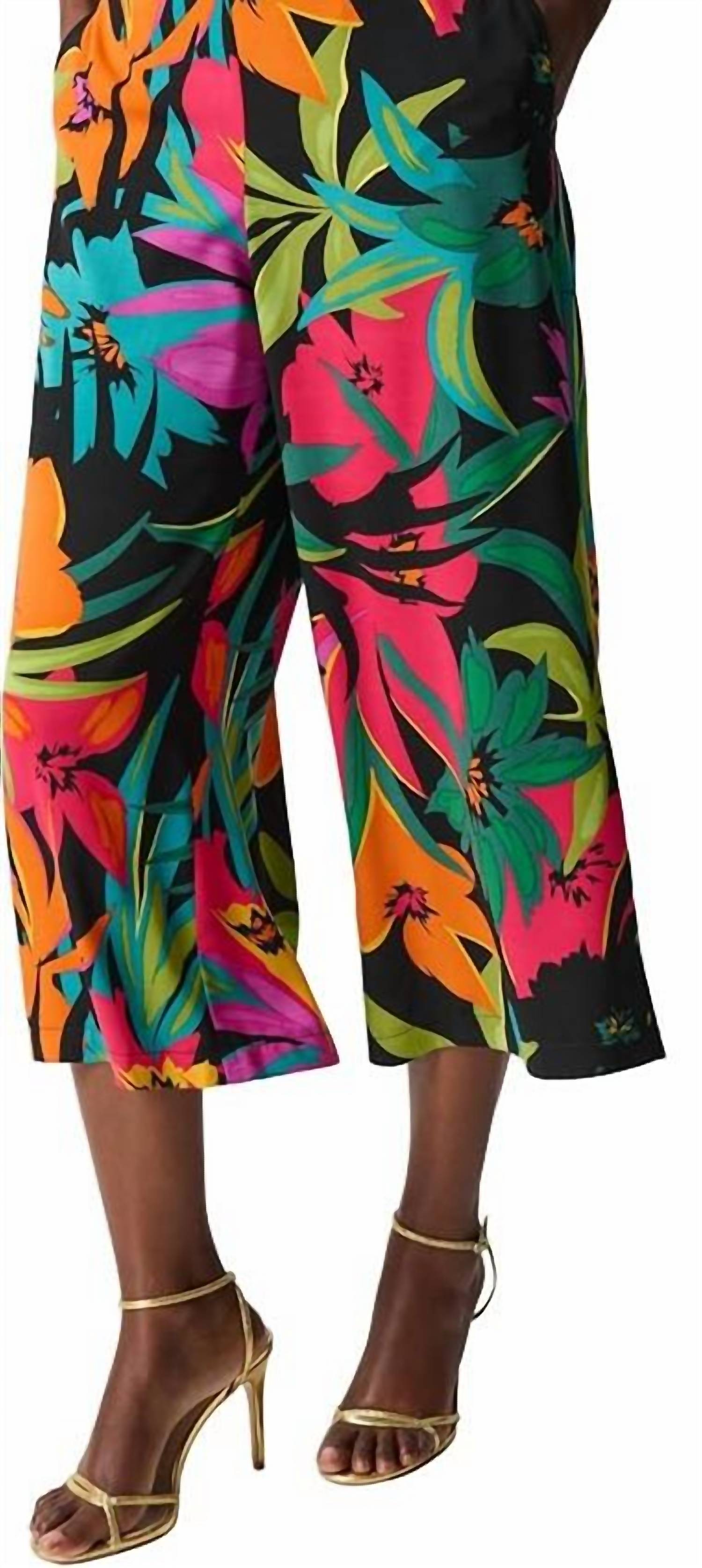 Joseph Ribkoff - Gauze Tropical Print Culotte Pants
