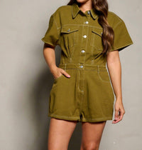Wholesale Fashion Trends - Button Up Pocket Denim Romper