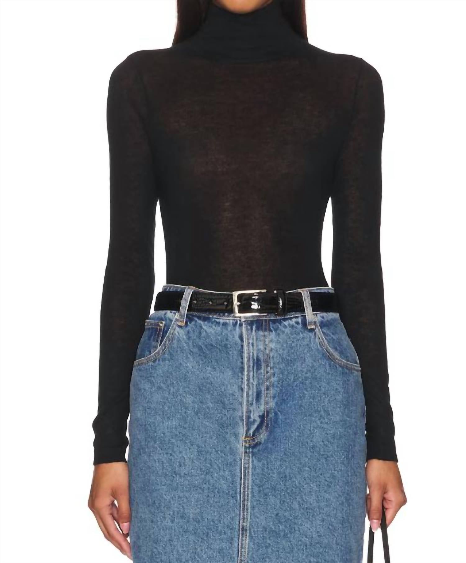 Autumn Cashmere - Second Skin Sheer Mock Neck Sweater