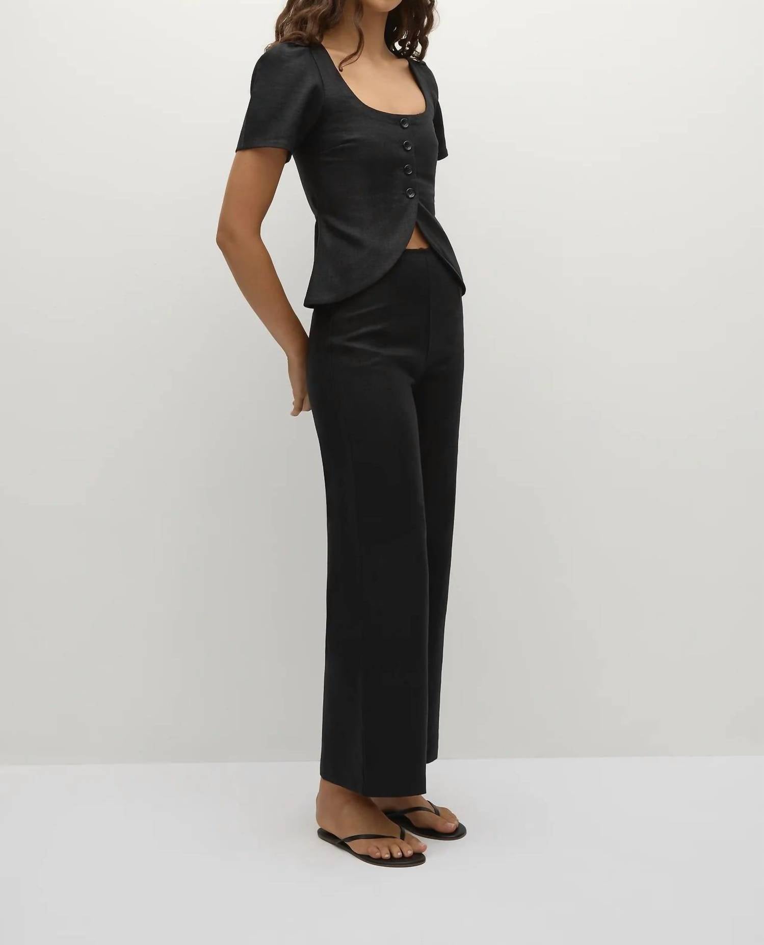 FAITHFULL THE BRAND Wide Leg Jean Pant in black - women's pants - alternate view
