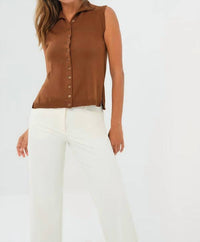 Anatomie - Viola Sweater Knit Sleeveless Button Down Top