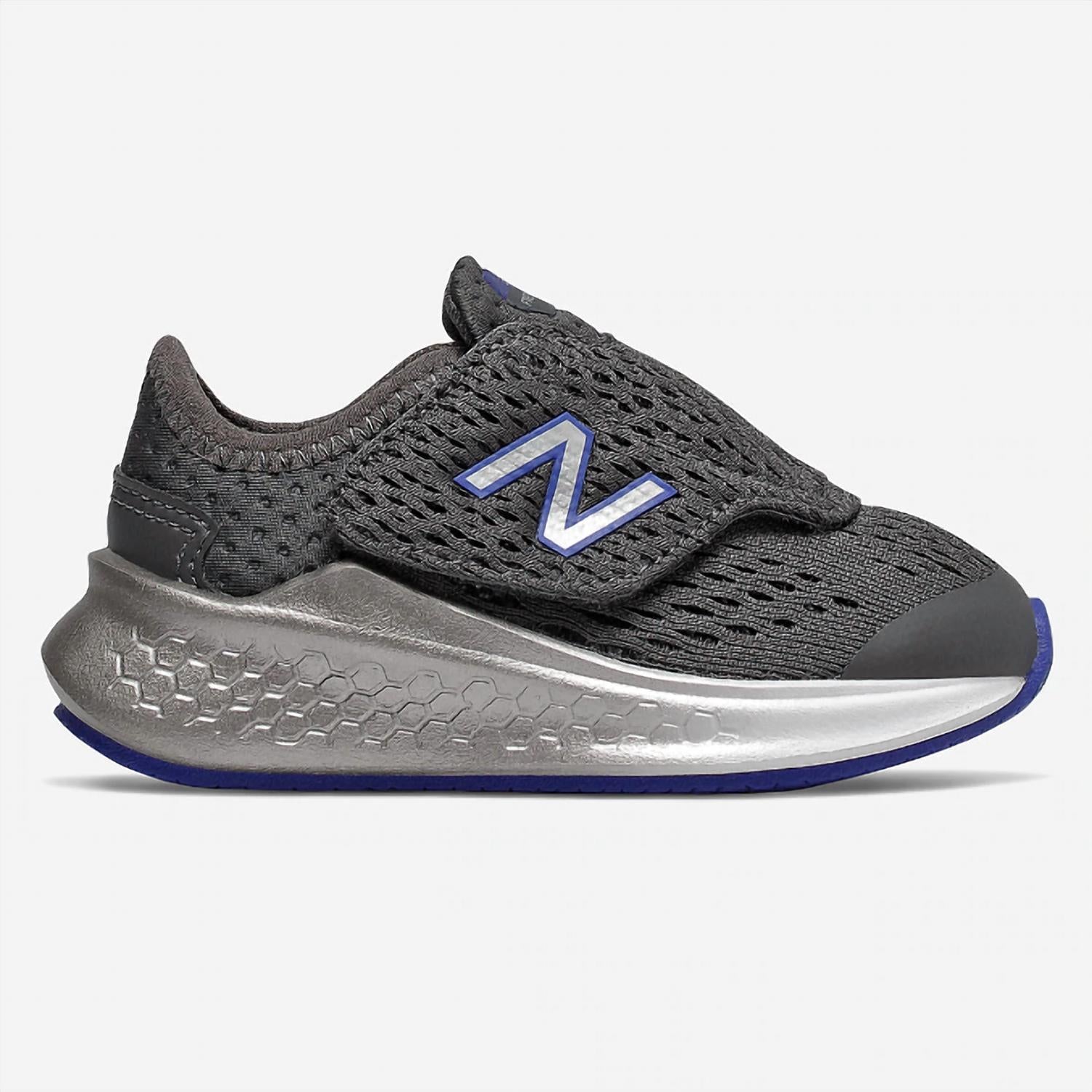 New Balance Kid's Fresh Foam Running Shoe in magnet - kids' sneaker - detail view