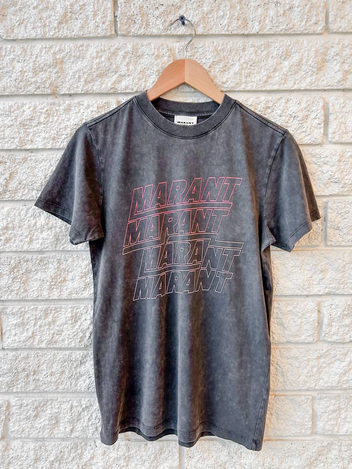 ISABEL MARANT Zoeline Short Sleeve T-shirt in offblack - women's t-shirt - detail view