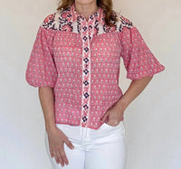Mahila - Mitch Floral Block Print Blouse - Plus