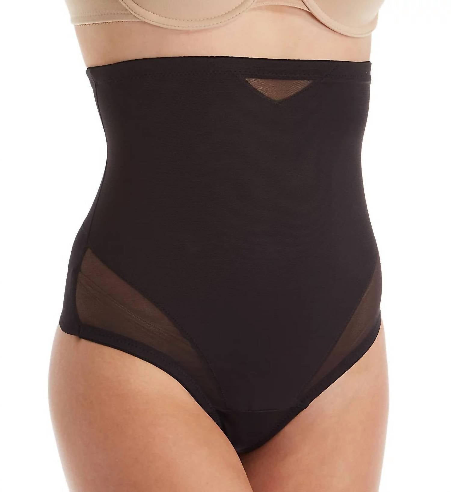TC Fine Intimates Sheer Shaping & Comfort Hi-waist Thong in black - women's intimate