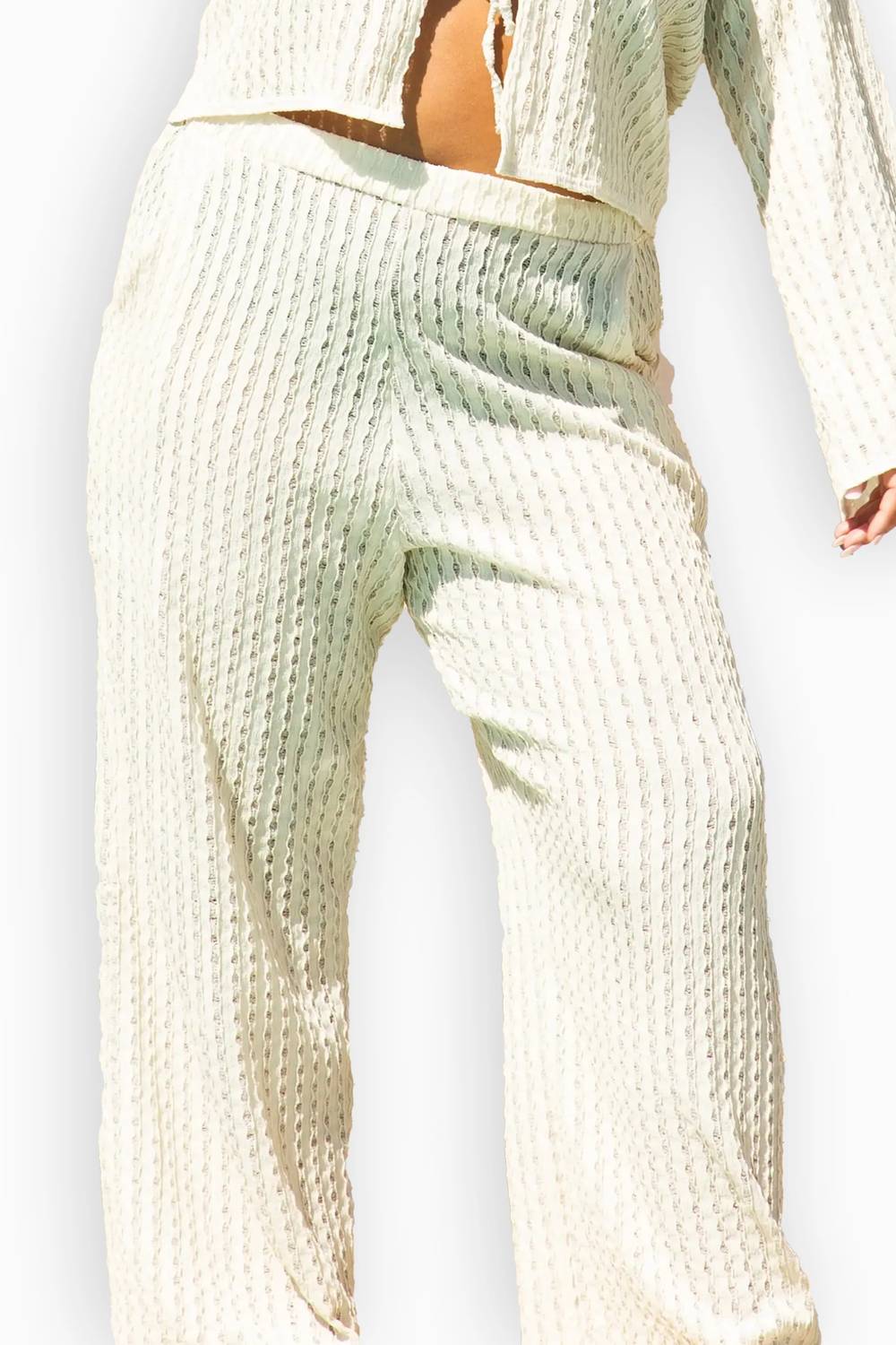 Fashion Szn Curve - Crochet Resort Wide Leg Trouser - Plus