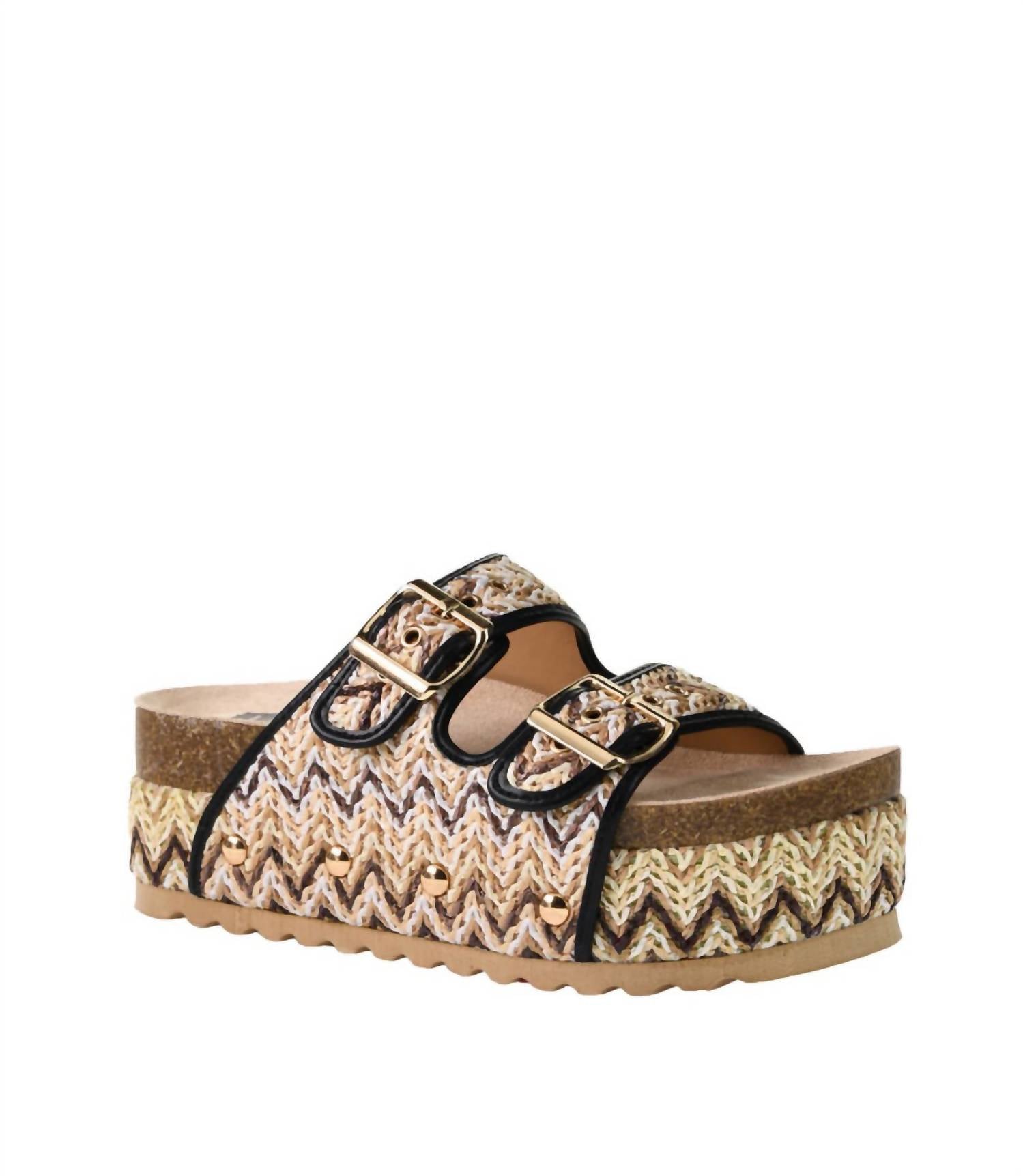 CHINESE LAUNDRY Women's Pueblo Raffia Sandals in natural multi - women's sandal