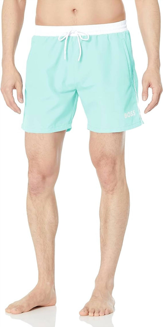 Men's Standard Medium Length Solid Swim Trunk