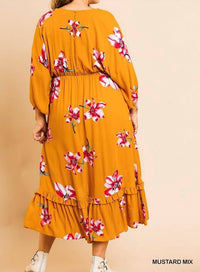 Umgee - Floral High Low Dress -PLUS
