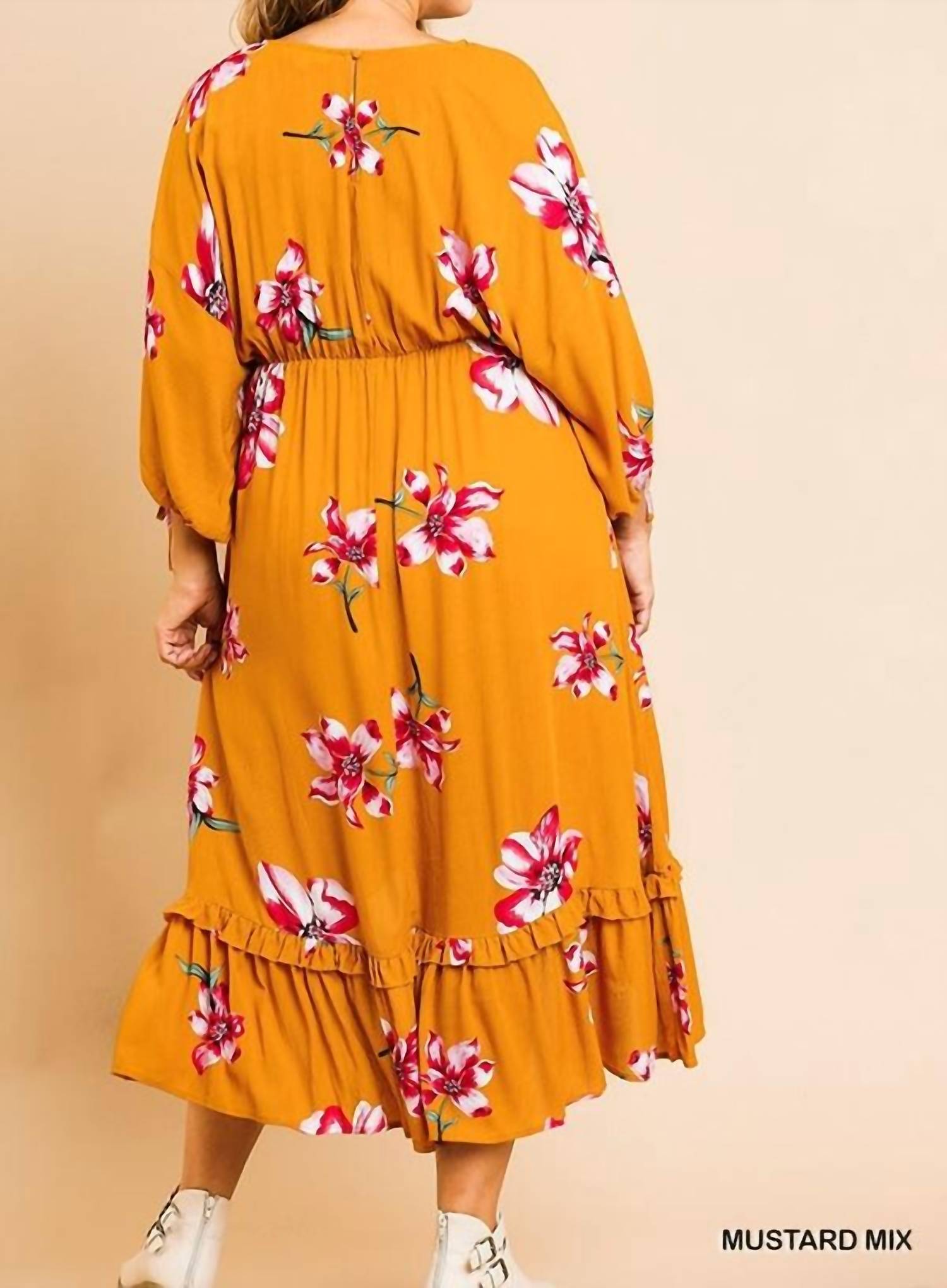 Umgee - Floral High Low Dress -PLUS