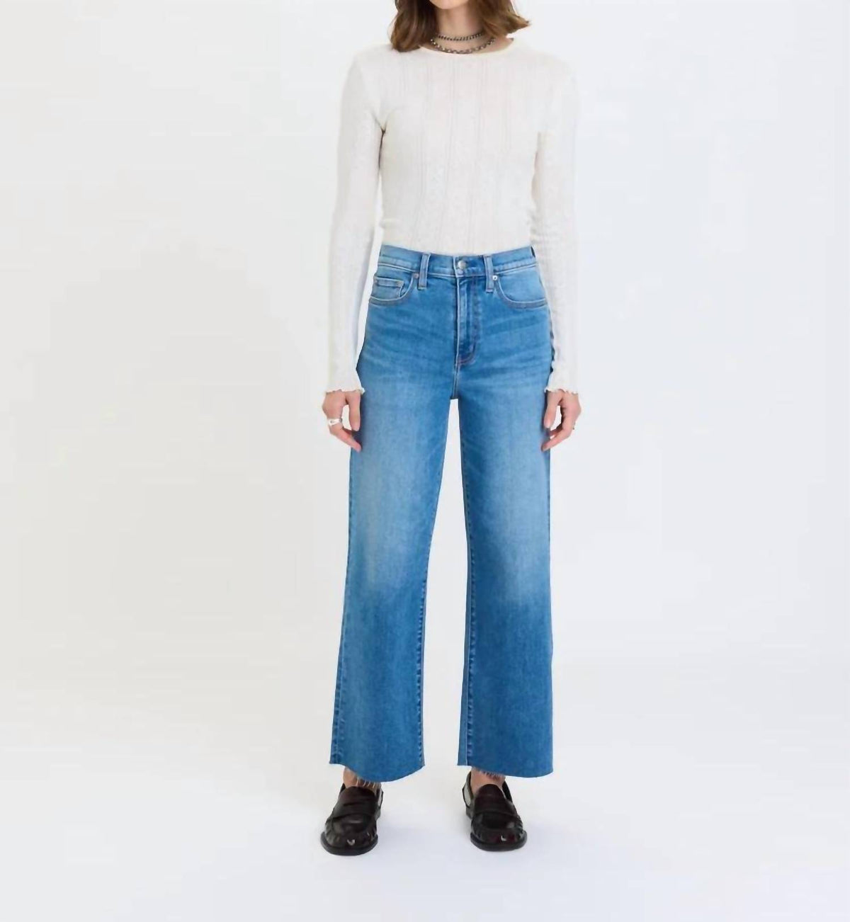 Daze - Pleaser High Rise Wide Ankle Denim Jean