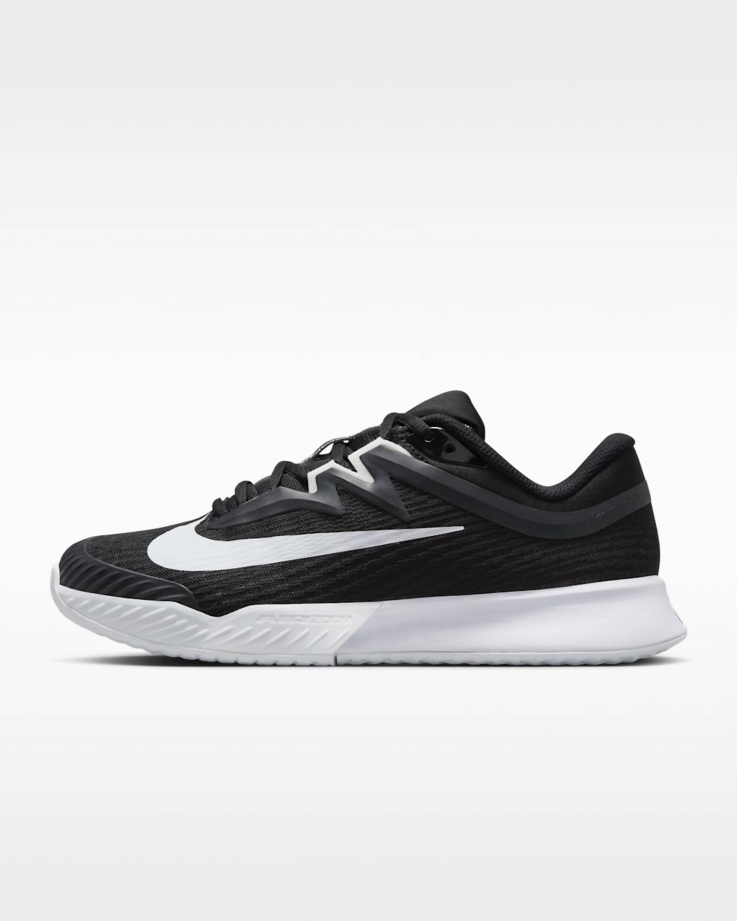 NIKE Women's Vapor Pro 3 Hard Court Tennis Shoes in black white - women's shoe - detail view