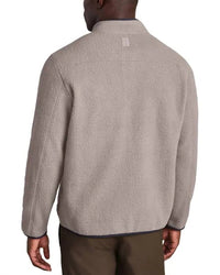 RHONE Fairbanks Fleece Pullover Sweater in foggy taupe - men's sweater - detail view