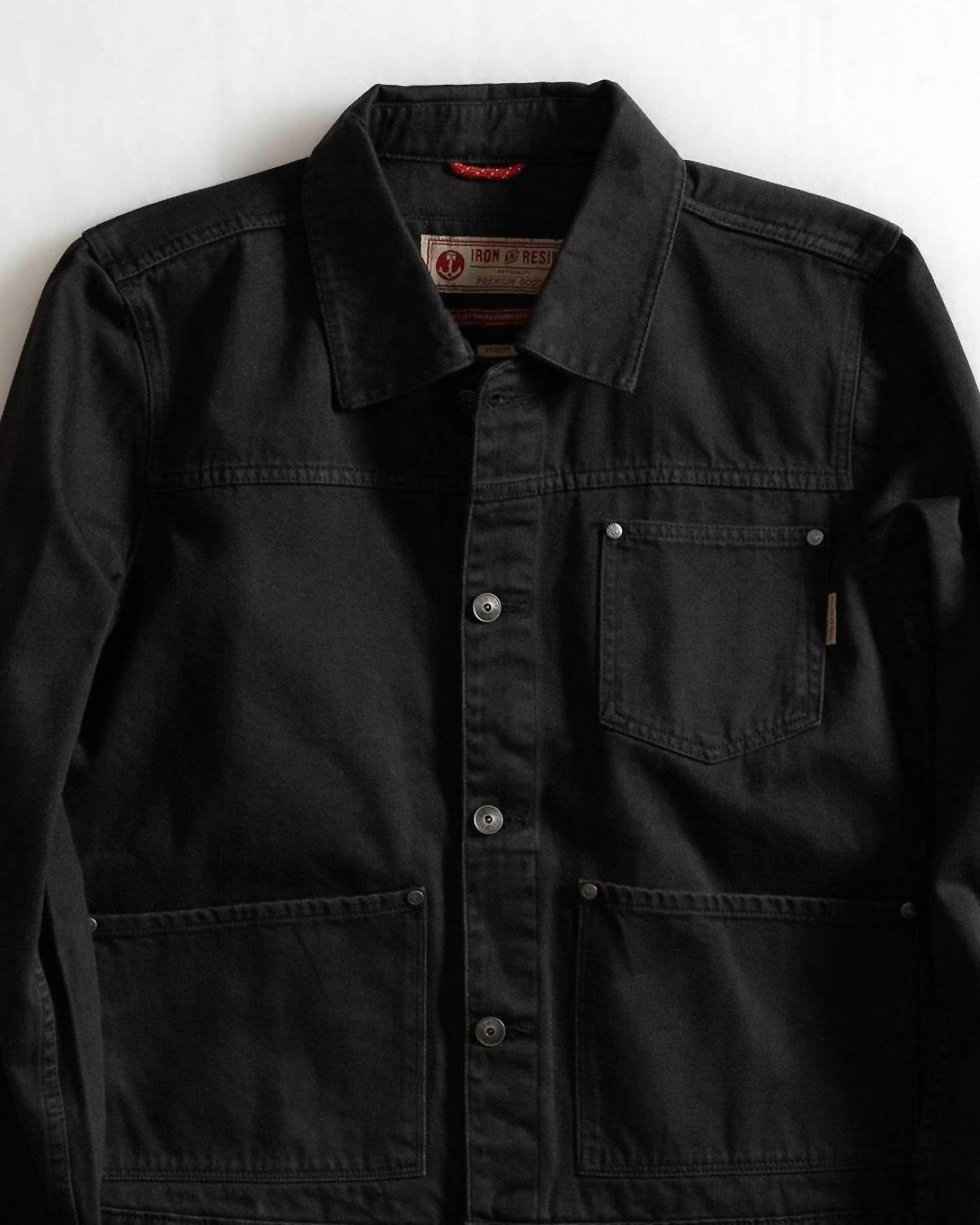 Iron & Resin Men's Clark Jacket in charcoal - men's jacket - detail view