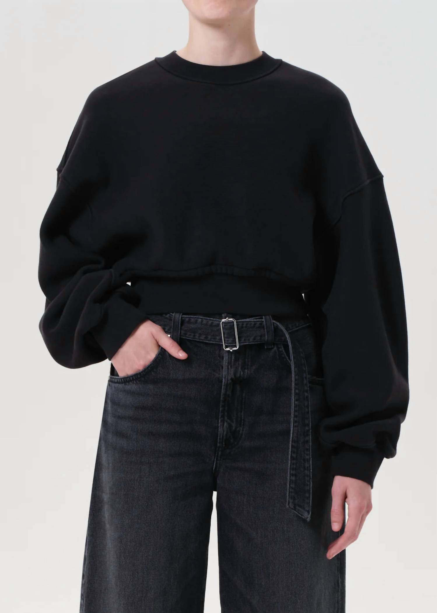 AGOLDE Kit Long-Sleeve Sweatshirt in black - women's top