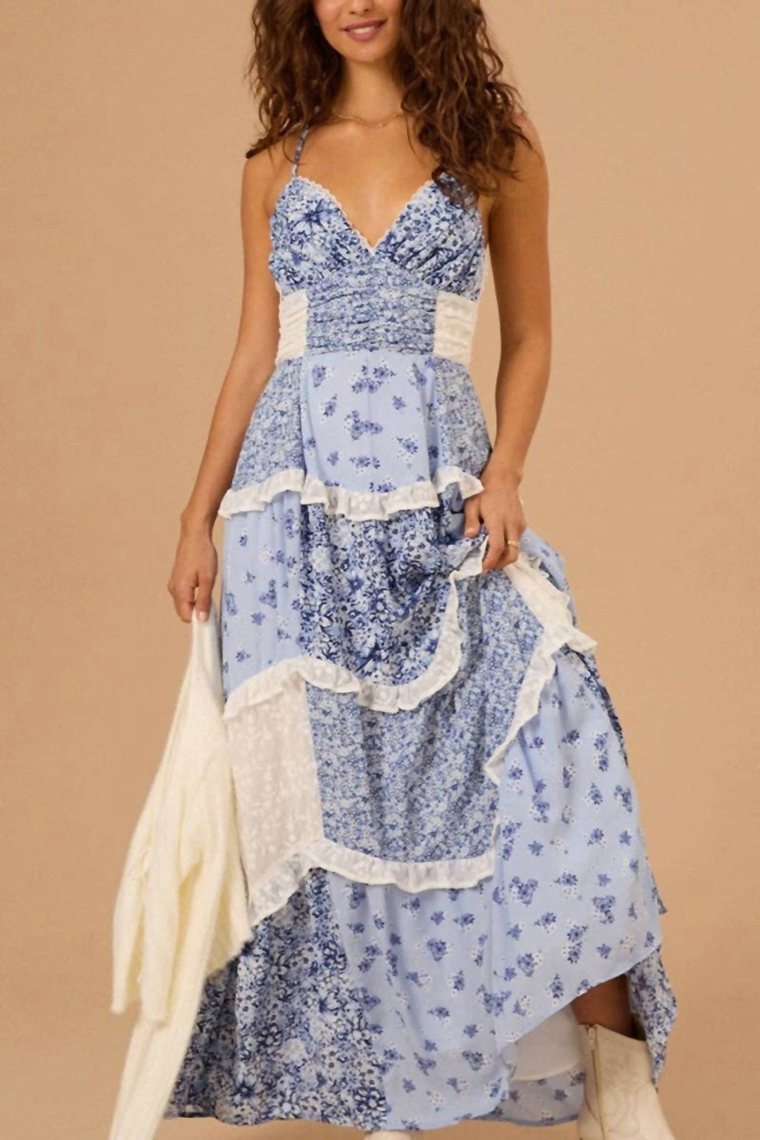 Mccolin - Women's Floral Patchwork Sundress
