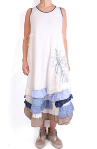 Mara Gibbucci - Ruffle Sleeveless Linen Dress
