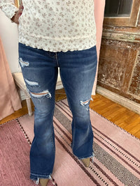 Lovervet - High Rise Distressed Flare Jeans