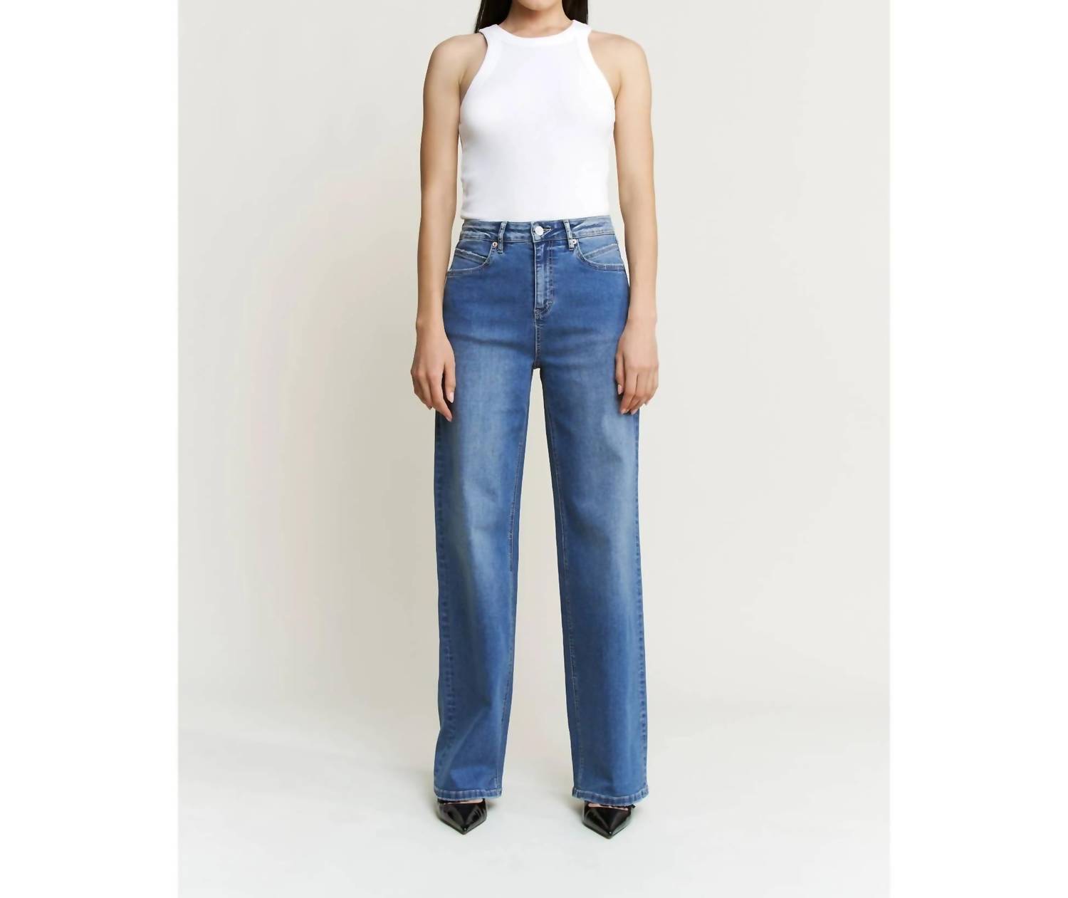 Mica Denim - High Rise Stretch Wide Leg Jeans