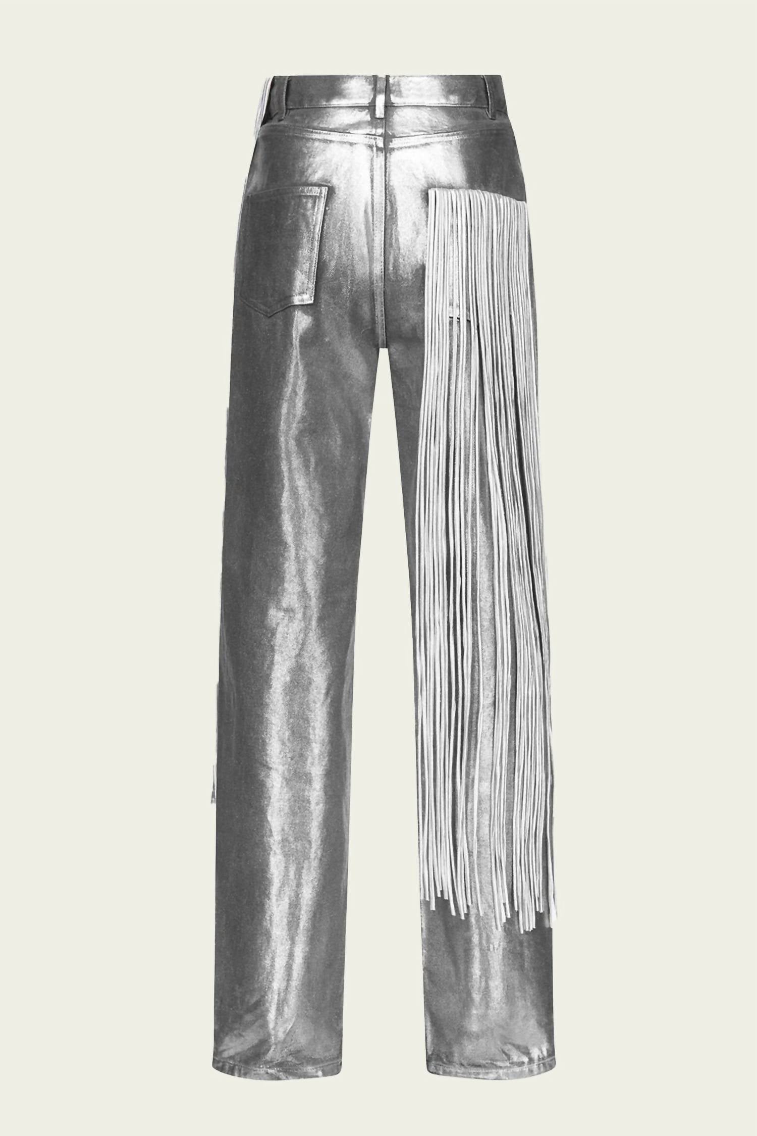 Area - Metallic Fringe Straight Leg Jean