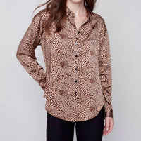 Charlie B - Long Sleeve Satin Blouse