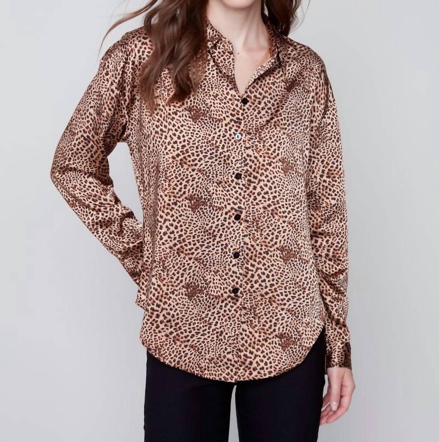 Charlie B - Long Sleeve Satin Blouse