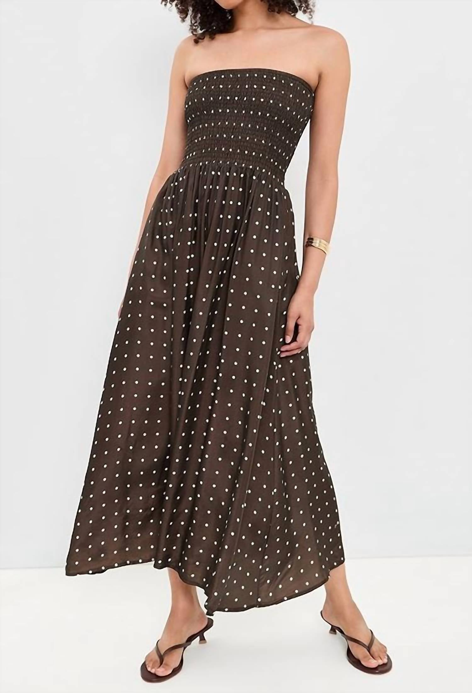 Little Lies - Polka Ruched Midi Dress
