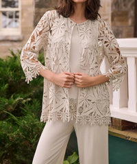 Joseph Ribkoff - Guipure Lace Open Front Cover-up Jacket